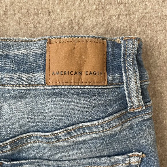 American Eagle Shorts Womens 2 Hi Rise Shortie Distressed Jean Cut Off Denim NEW - Picture 9 of 9